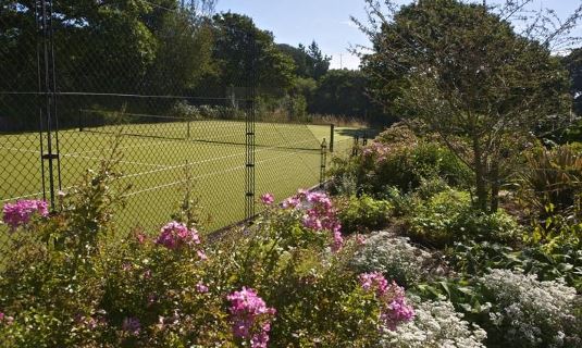 View of tennis court
